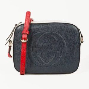 Gucci Soho Disco Blue Red White Camera Shoulder Bag